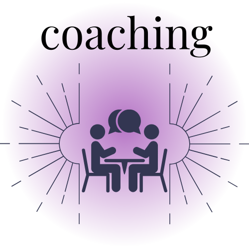 clip art of two people having a discussion at a table with a purple background
